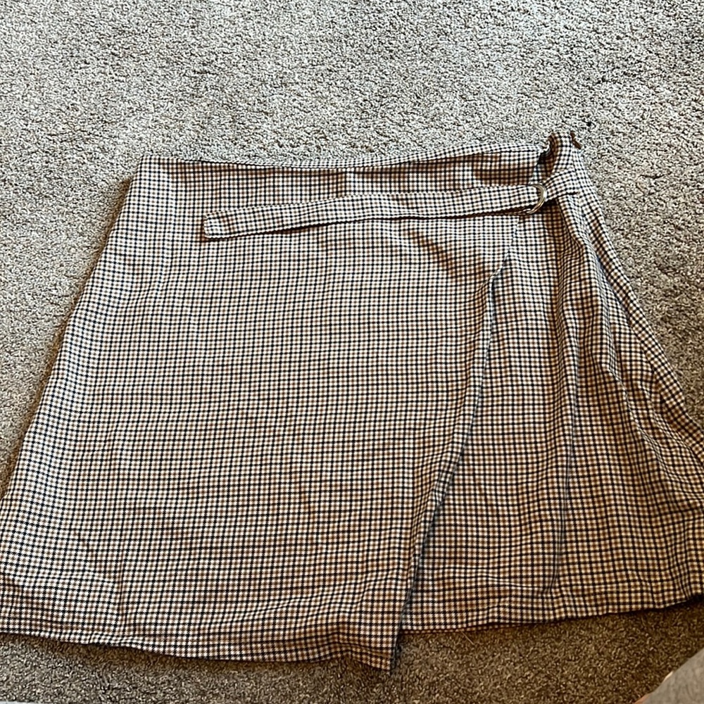 plaid cotton on skirt